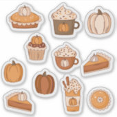 マンガ感謝祭デザートイラスト シール (正面)