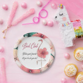 マンガ本クラブグループミーティングのシックなピンクのフラミンゴ ペーパープレート (パーティー)