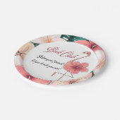 マンガ本クラブグループミーティングのシックなピンクのフラミンゴ ペーパープレート (アングル)