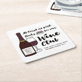 マンガ本クラブ|飲み物のワインクラブ女の子夜 スクエアペーパーコースター (アングル)