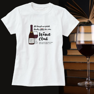 マンガ本クラブ 飲み物のワインクラブ女の子夜 Tシャツ