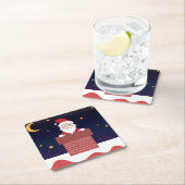 マンガ来ーのサンタからクリスマスナイト スクエアペーパーコースター (インサイチュ)