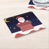 マンガ来ーのサンタからクリスマスナイト スクエアペーパーコースター (アングル)
