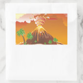 マンガ火山の噴火 長方形シール (バッグ)