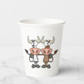 マンガ牛2頭 紙コップ (正面)