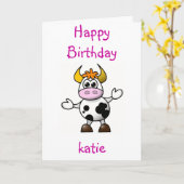 マンガ牛 カード (黄色い花)