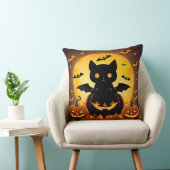 マンガ猫こうもりと満月のカボチャ クッション (椅子)