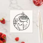 マンガ猫グリリングBBQグリルナプキンス スタンダードカクテルナプキン (インサイチュ)