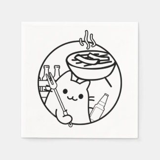 マンガ猫グリリングBBQグリルナプキンス スタンダードカクテルナプキン