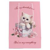 マンガ猫デザイン抱き枕猫好き ミディアムペーパーバッグ (裏面)