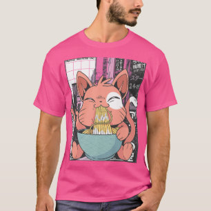 マンガ猫ラーメン猫好き866 Tシャツ