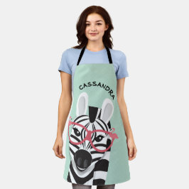 マンガ白黒ゼブラフラミンゴサングラス名 エプロン