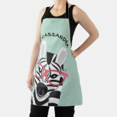マンガ白黒ゼブラフラミンゴサングラス名 エプロン (インサイチュ)