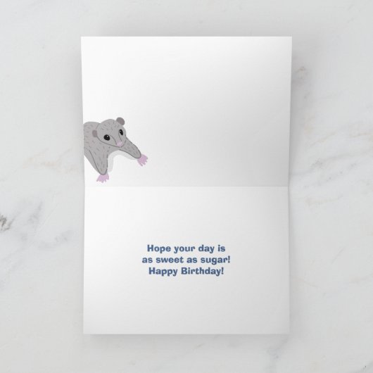 マンガ砂糖滑空機イラストレーションカスタム誕生日 カード (内部)