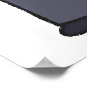 マンガ結婚ーのカップル新郎新婦赤いハート ポスター (角)