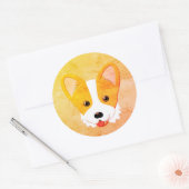 マンガ絵画ーCorgi ラウンドシール (封筒)