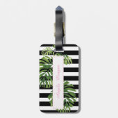 マンガ葉ーのパームストライプパーソナライズされた- ラゲッジタグ (裏面縦)