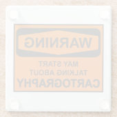 マンガ警告グラフィーについて話し始めるかもしれない ガラスコースター (裏面)