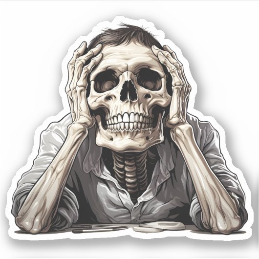 マンガ退屈ハロウィーンのスケルトン シール (正面)