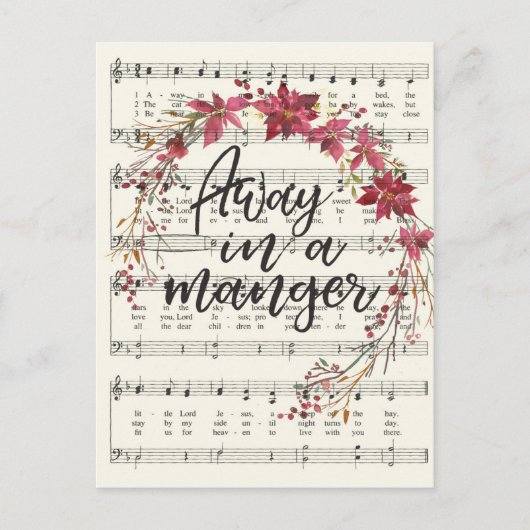 マンガ遠くにーのクリスマスリース賛美歌で シーズンポストカード (正面)