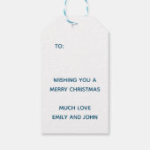 マンガ遠くにー・クリスマスのミッドナイト・ブルーの金ゴールド・スター ギフトタグ (裏面)