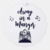 マンガ遠くにー・クリスマス・ミニマルタイポグラフィで オーナメントカード (正面)