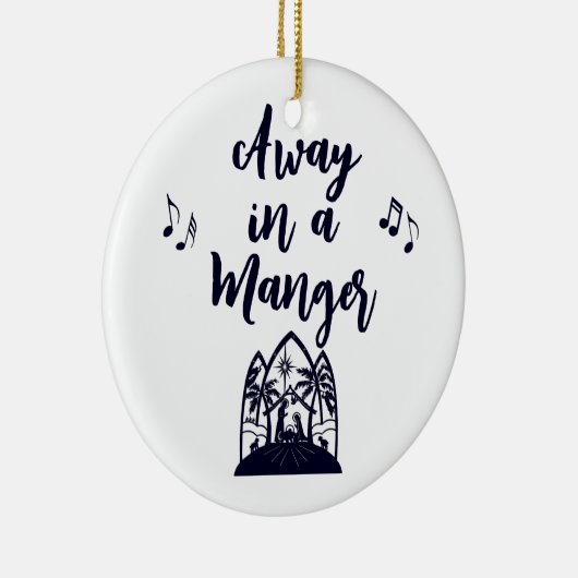 マンガ遠くにー・クリスマス・ミニマルタイポグラフィで セラミックオーナメント (右)