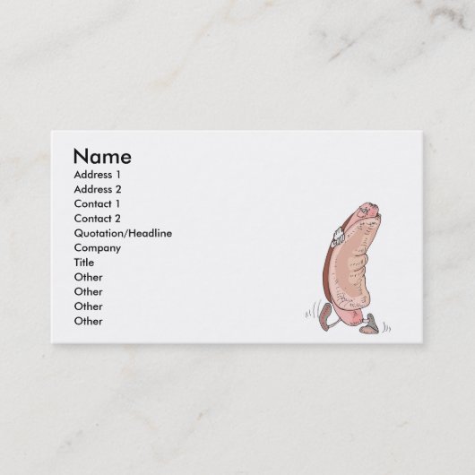 マンガ間抜けーのキャラクターのホットドッグ 名刺 (正面)