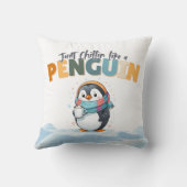 マンガ風のスタイルペンギンのようなチリン クッション (裏面)
