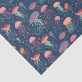 マンガ風クラゲ海生活繰り返し模様 薄葉紙 (詳細)