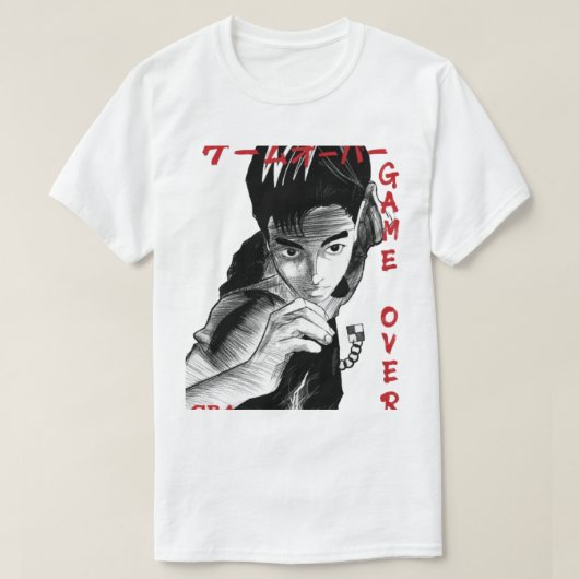 マンガ風ゲーマースケッチ グラフィックTシャツ Tシャツ (デザイン正面)