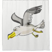 マンガ飛んでいるーのカモメ シャワーカーテン (正面)