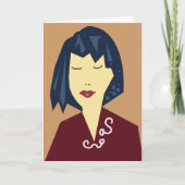 マンガ髪誕生日ガール カード (正面)