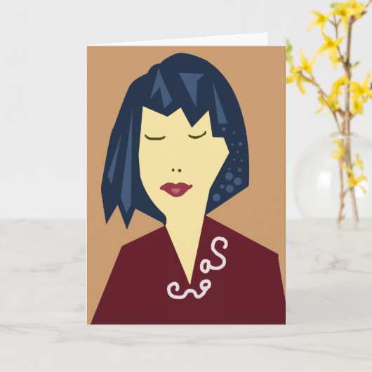 マンガ髪誕生日ガール カード (黄色い花)