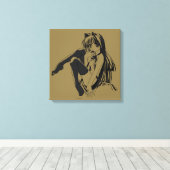 マンガ、ねこ娘、ケモノ、かわいい、ロリ キャンバスプリント (インサイチュ (ウッドフロア))