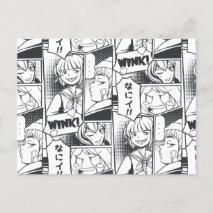 マンガ コミック カートゥーン 書籍 パターン ギフト かわいい 夏 ポストカード