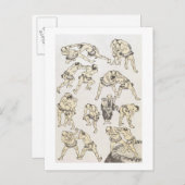 マンガ：ジェスチャーの勉強と格闘の姿勢 ポストカード (正面/裏面)