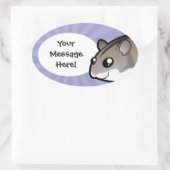 マンガ・ドワーフ・ハムスター 楕円形シール (バッグ)