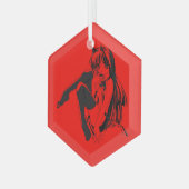 マンガ，ネコキャットガールフューリーかわいいロリ ガラスオーナメント (正面左)