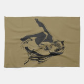 マンガ，ネコキャットガールフューリーかわいいロリ キッチンタオル (横)