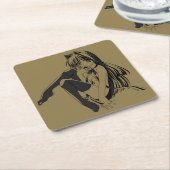 マンガ,ネコキャットガールフューリーかわいいロリ スクエアペーパーコースター (アングル)