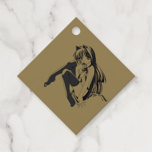 マンガ,ネコキャットガールフューリーかわいいロリ フェイバータグ (正面)