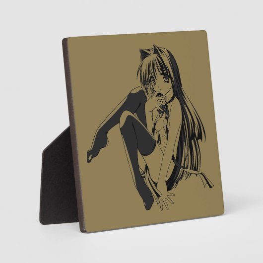 マンガ,ネコキャットガールフューリーかわいいロリ フォトプラーク (正面)