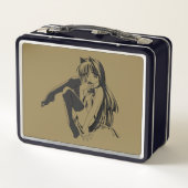 マンガ,ネコキャットガールフューリーかわいいロリ メタルランチボックス (裏面)