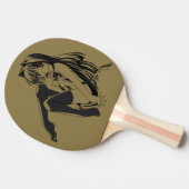 マンガ，ネコキャットガールフューリーかわいいロリ 卓球ラケット (横)