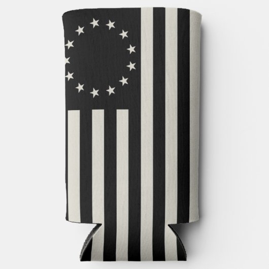 マンガ、ベッツィ・ロス国旗またはサークルアメリカ国旗 スリム缶クーラー (正面)