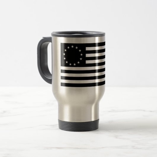 マンガ、ベッツィ・ロス国旗またはサークルアメリカ国旗 トラベルマグ (正面左)