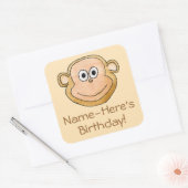 マンガ・モンキー、誕生日。 スクエアシール (封筒)