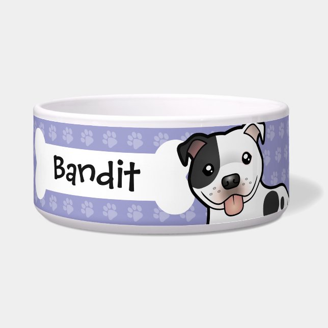 マンガ（犬）スタッフォードBull Terier ボウル (正面)