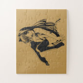 マンガ、猫キャットガールFurry Anime Loliスレーブ ジグソーパズル (縦)